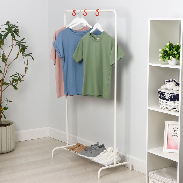 Вешалка напольная для одежды «Радуга», 82×39×147 см, белая - Фото 1