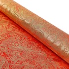 Лоскут для рукоделия, 50 х 50 см, парча красная с жёлтым рисунком и золотом - фото 25932852