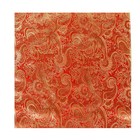 Лоскут для рукоделия, 50 х 50 см, парча красная с жёлтым рисунком и золотом - фото 25932853