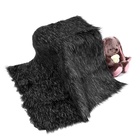 Ткань для рукоделия, мех длинноворсовый на трикотажной основе, тёмно-серая, лоскут 50×50 см - Фото 4