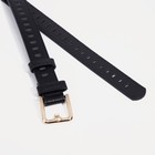 Ремень женский, ширина 2,4 см, пряжка метал, цвет чёрный - фото 805134943