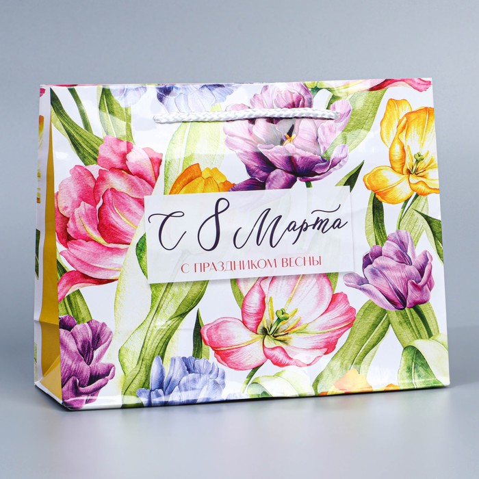 Пакет подарочный ламинированный вертикальный, упаковка, «Твоя весна», MS 18 х 23 х 8 см - Фото 1