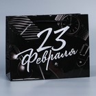 Пакет подарочный ламинированный горизонтальный, упаковка, «23 февраля», MS 23 х 18 х 8 см - фото 10112638
