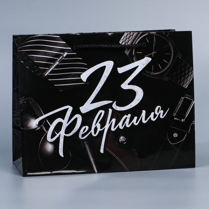 Пакет подарочный ламинированный горизонтальный, упаковка, «23 февраля», MS 23 х 18 х 8 см - фото 1909039624