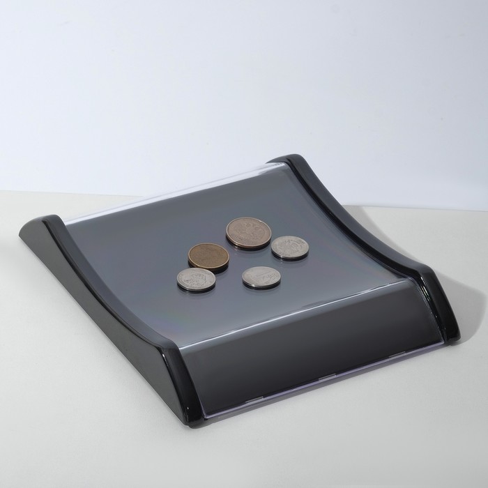 Монетница двухкомпонентная, с местом для рекламной вставки, 16,3×19,3×3, цвет чёрный - фото 1904669534