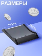 Монетница двухкомпонентная, с местом для рекламной вставки, 16.3×19.3×2.5 см, чёрная - Фото 2