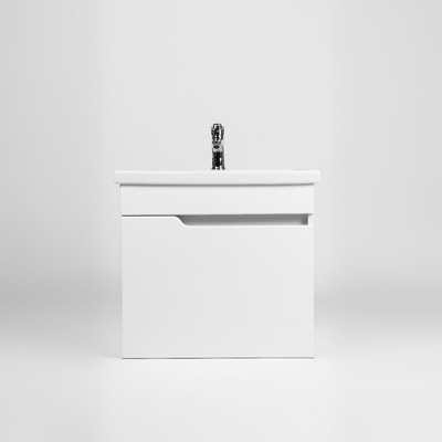 Тумба подвесная VIANT «Куба», 1 створка, с раковиной COMO 60, 430×560×560 мм, цвет белый
