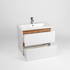 Тумба VIANT «Мальта» 2 ящика, подвесная, 430х560х560 мм, с раковиной COMO 60 - фото 12757753
