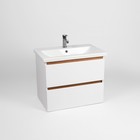 Тумба VIANT «Мальта» 2 ящика, подвесная, 430х560х560 мм, с раковиной COMO 60 - фото 12757754