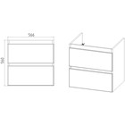 Тумба VIANT «Мальта» 2 ящика, подвесная, 430х560х560 мм, с раковиной COMO 60 - фото 12757755