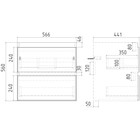 Тумба VIANT «Мальта» 2 ящика, подвесная, 430х560х560 мм, с раковиной COMO 60 - фото 12757756
