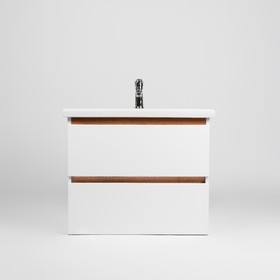 Тумба VIANT «Мальта» 2 ящика, подвесная, 425х760х560 мм, с раковиной COMO 80