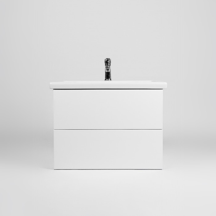 Тумба подвесная VIANT «София» 2 ящика, с раковиной COMO 60, 430×560×500 мм, цвет белый - Фото 1