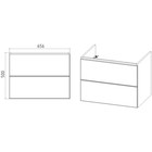 Тумба VIANT «София» 2 ящика, подвесная, 425х655х500 мм, с раковиной COMO 70 - фото 12757810