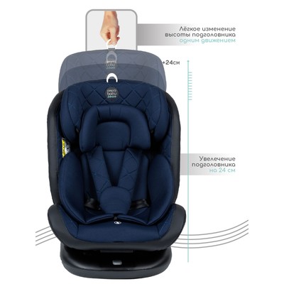 Автокресло детское AmaroBaby Brilliant, крепление Isofix, класс D, группа 0+/1/2/3 (0-36 кг), цвет синий