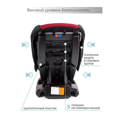 Автокресло детское AmaroBaby Safety, группа 0+/1 (0-18 кг), цвет красный/чёрный