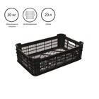 Ящик универсальный, пластиковый, 52×32×16 см, на 30 кг, чёрный, МИКС - Фото 1