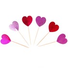 Шпажки сердечки, набор 6 шт, цвет МИКС - Фото 3