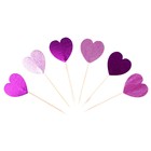Шпажки сердечки, набор 6 шт, цвет МИКС - Фото 5