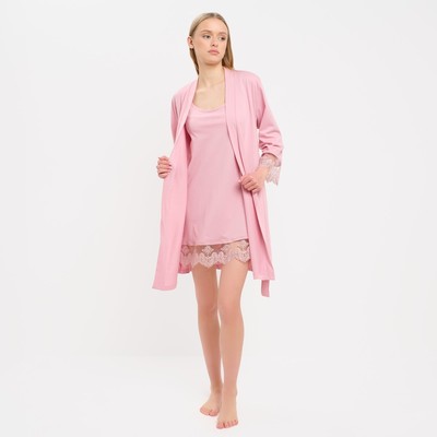 Комплект домашний женский (халат, сорочка) KAFTAN:Basic, размер 48-50, розовый