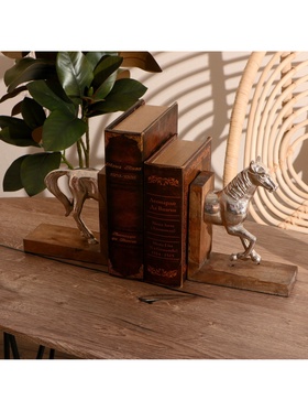 Ограничитель для книг «Конь», набор 2 шт., алюминий