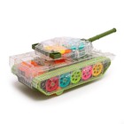 Танк «Шестерёнки», свет и звук, работает от батареек, цвет зелёный, уценка - Фото 3