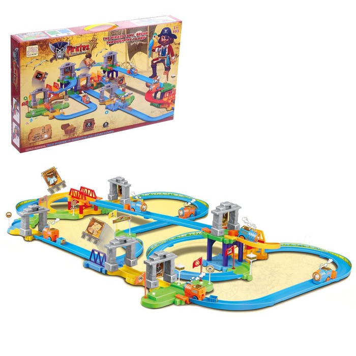 УЦЕНКА Железная дорога «Пиратские истории», работает от батареек, 90 деталей - Фото 1