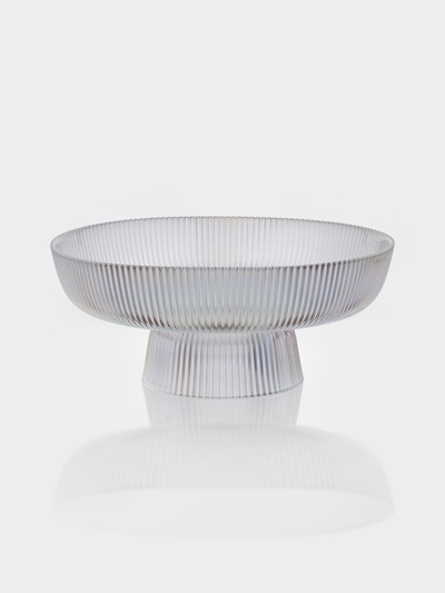 Ваза для фруктов «Камелия», 26×11 см, 2 л, стекло, перламутровая