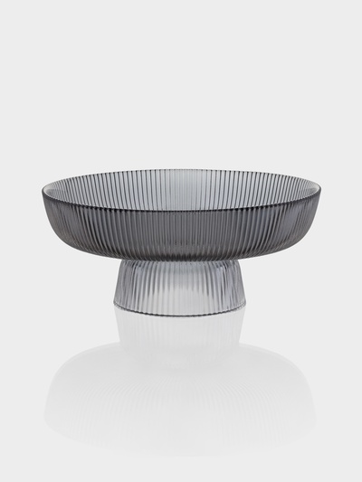 Ваза для фруктов «Камелия», 26×11 см, 2 л, стекло, серая