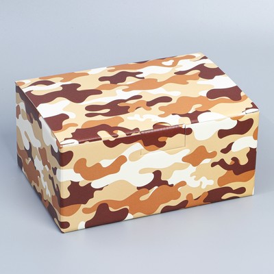 Коробка подарочная сборная, упаковка, «Милитари», 22 х 15 х 10 см