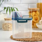 Контейнер для хранения сыпучих с дозатором, 1 кг, 17×10.5×22 см, пластик, прозрачный - Фото 2