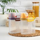 Контейнер для хранения сыпучих с дозатором, 1 кг, 17×10.5×22 см, пластик, прозрачный - Фото 6
