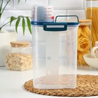 Контейнер для хранения сыпучих с дозатором, 2 кг, 17×10.5×29 см, пластик, прозрачный - Фото 2