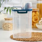 Контейнер для хранения сыпучих с дозатором, 2 кг, 17×10.5×29 см, пластик, прозрачный - Фото 3