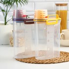 Контейнер для хранения сыпучих с дозатором, 2 кг, 17×10.5×29 см, пластик, прозрачный - Фото 7