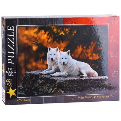 Пазлы «Белые волки в лесу», 520 элементов