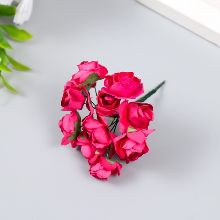 Декор для творчества "Букет из роз" (1 набор=1 букету) в букете 12 цветков МИКС 8 см - фото 1911183884
