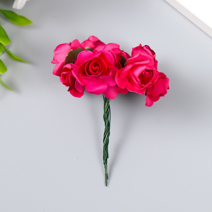 Декор для творчества "Букет из роз" (1 набор=1 букету) в букете 12 цветков МИКС 8 см - фото 1911183885