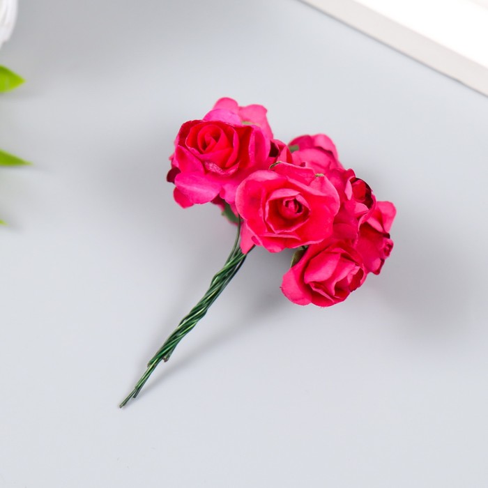 Декор для творчества "Букет из роз" (1 набор=1 букету) в букете 12 цветков МИКС 8 см - фото 1911183886