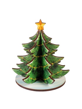 Модель из дерева «Ёлка сборная. Новогодние украшения»