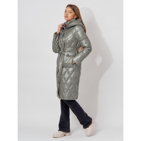 

Пальто утеплённое стёганое женское, цвет хаки, размер 44