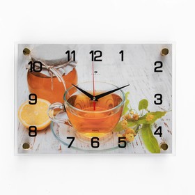 Часы-картина настенные "Чай с мёдом" 25х35 см, АА, плавный ход