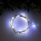 УЦЕНКА Гирлянда «Нить» 5 м роса. IP20, серебристая нить. 50 LED, от батареек ААx3, 2 режима, свечение белое - Фото 1