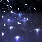 УЦЕНКА Гирлянда «Нить» 5 м роса. IP20, серебристая нить. 50 LED, от батареек ААx3, 2 режима, свечение белое - Фото 4