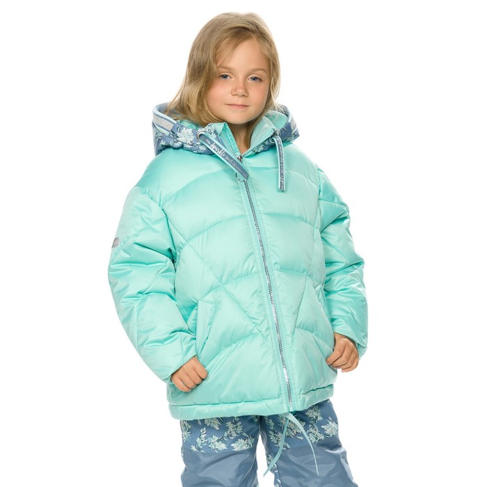 Куртка для девочек, рост 110 см, цвет лазурный