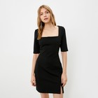 Платье женское мини с квадратным вырезом MIST, размер 46, цвет чёрный - фото 4016179