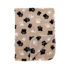 Детский плед Этелька "Лапки" 76х101см, 100% п/э, флис, 140 г/м2, беж - Фото 1