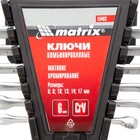 Набор ключей комбинированных Matrix 15402, 6 - 17 мм, CrV, матовый хром, 6 шт. - фото 9965360