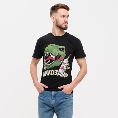 Футболка мужская «Алкозавр» р. 48, черный