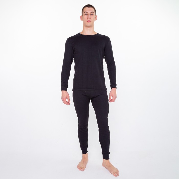 Термобельё (фуфайка,кальсоны) мужское НАЧЁС, цвет чёрный, размер 54